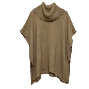 Women’s MELISSA PAIGE, Sweater, Turtleneck Poncho, Tan Color, Size S/M